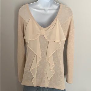 Cream sweater with bow in back